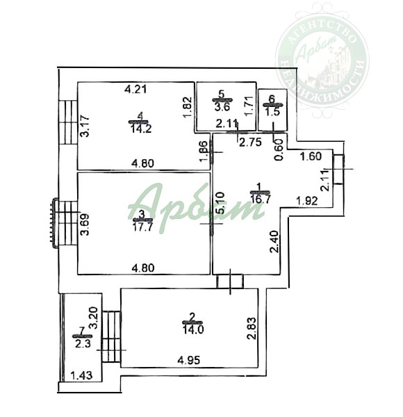 2-к квартира, 67 кв.м. (№12670)