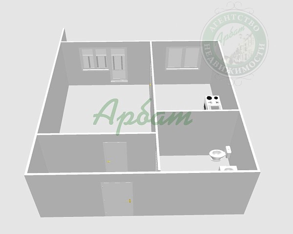 1-к квартира, 48 кв.м. (№14090) 1-к квартира, 48 кв.м. (№14090)