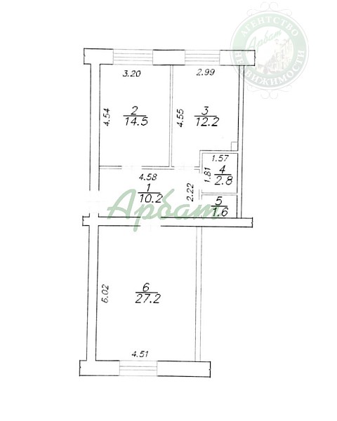 2-к квартира, 68 кв.м. (№12967)