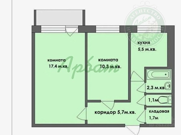 2-к квартира, 45 кв.м., Пролетарский р-н, Строителей ул, 20