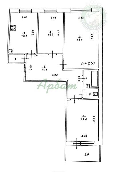 3-к квартира, 70 кв.м. (№12837)