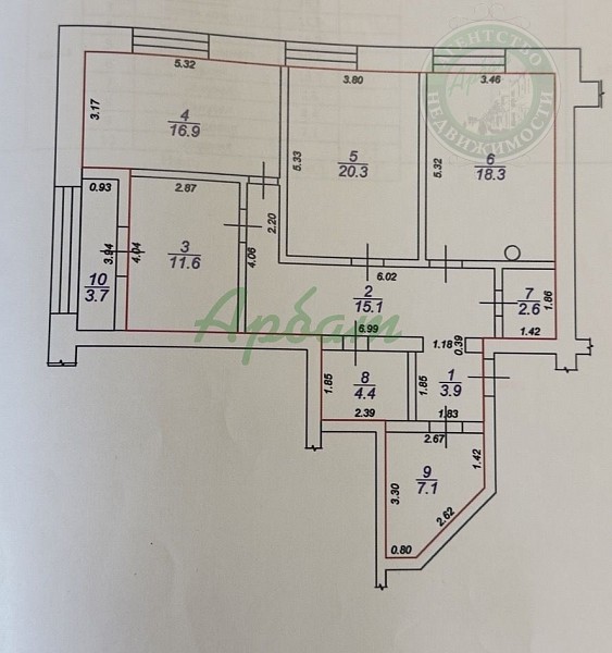 3-к квартира, 102 кв.м. (№14874)
