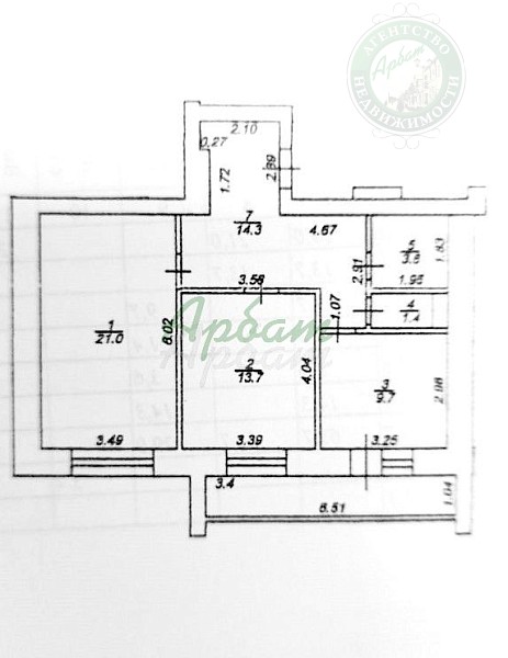 2-к квартира, 67 кв.м. (№12964)