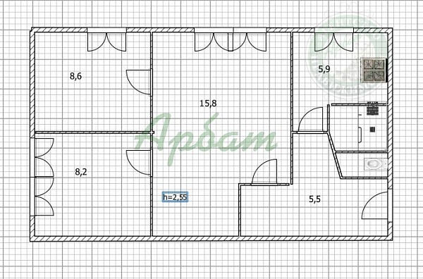 3-к квартира, 46 кв.м. (№14563)
