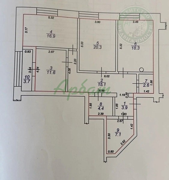 3-к квартира, 102 кв.м., Центральный р-н, Ефимова ул, 32