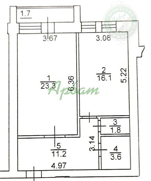 1-к квартира, 56 кв.м. (№12652)