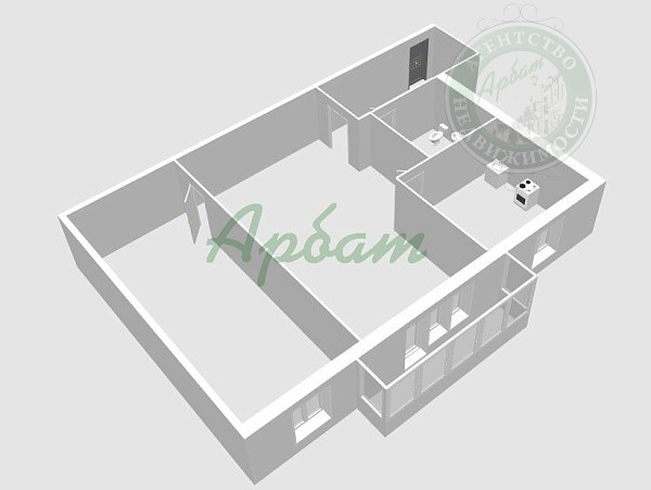 2-к квартира, 45 кв.м. (№13643) 2-к квартира, 45 кв.м. (№13643)