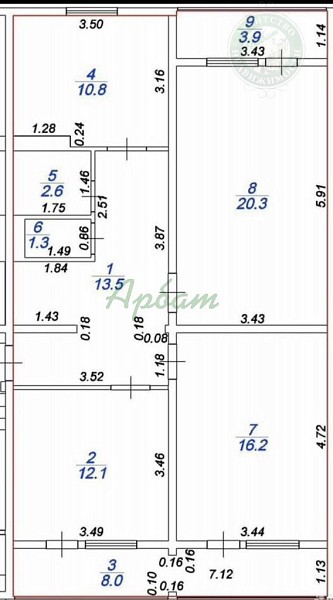 3-к квартира, 76 кв.м. (№14065)