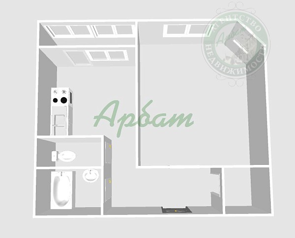 1-к квартира, 42 кв.м. (№13662) 1-к квартира, 42 кв.м. (№13662)