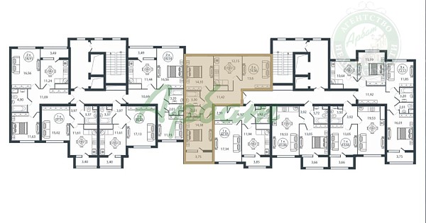 3-к квартира в новостройке, 74 кв.м. (№13194)