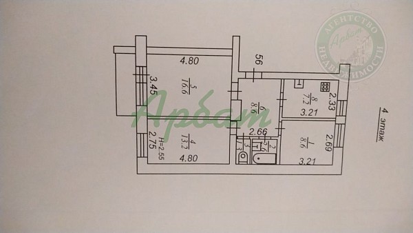 3-к квартира, 58 кв.м., Марата ул, 41
