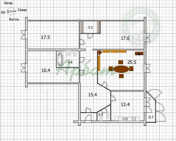 4-к квартира, 116 кв.м. (№14107)