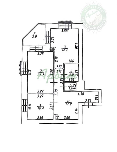 2-к квартира, 65 кв.м. (№13626) 2-к квартира, 65 кв.м. (№13626)