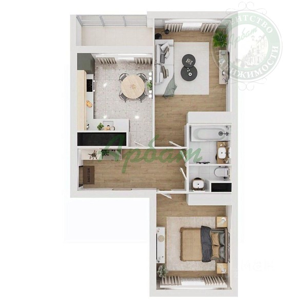 2-к квартира в новостройке, 65 кв.м. (№13797)