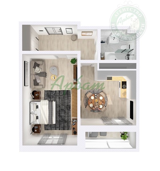 1-к квартира в новостройке, 42 кв.м. (№13739)