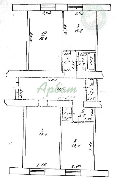 3-к квартира, 81 кв.м. (№13461) 3-к квартира, 81 кв.м. (№13461)