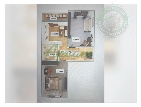 2-к квартира в новостройке, 66 кв.м., Московский р-н, Гусева б-р