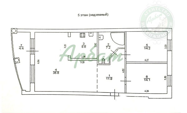 2-к квартира, 92 кв.м. (№14188)