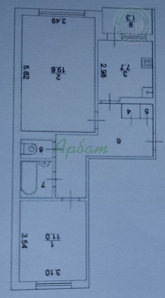 2-к квартира, 53 кв.м. (№13485) 2-к квартира, 53 кв.м. (№13485)